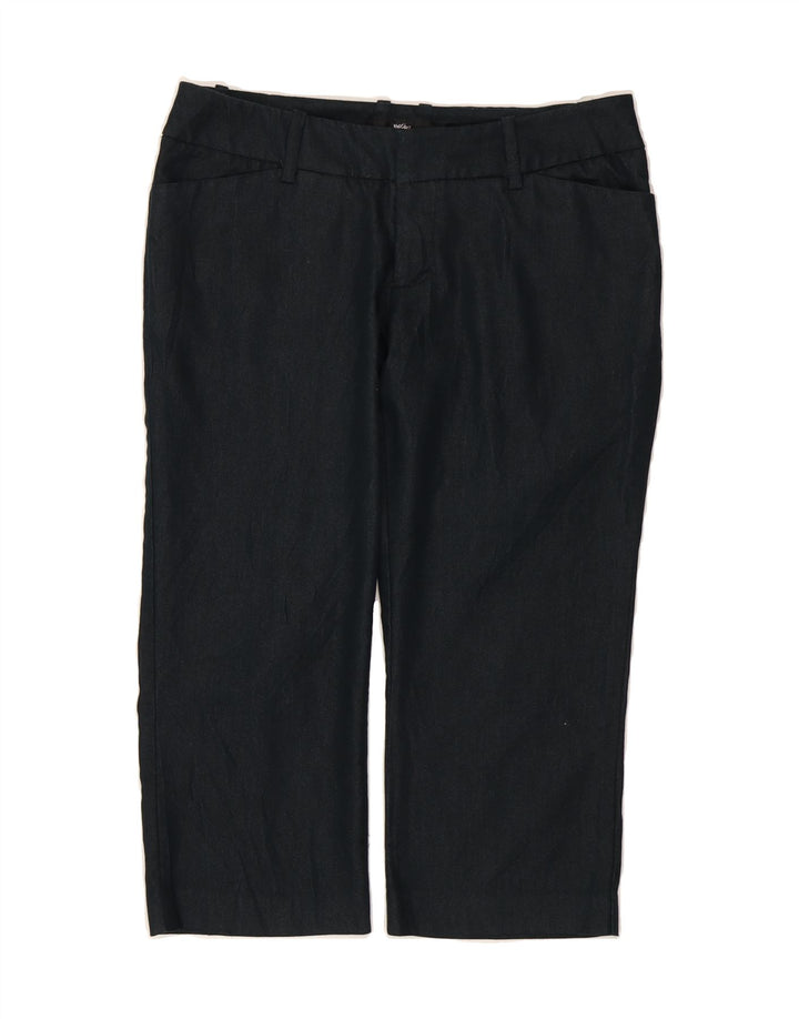 MOSSIMO Womens Stretch Capri Trousers US 8 Medium W31 L21 Navy Blue Vintage Mossimo and Second-Hand Mossimo from Messina Hembry 