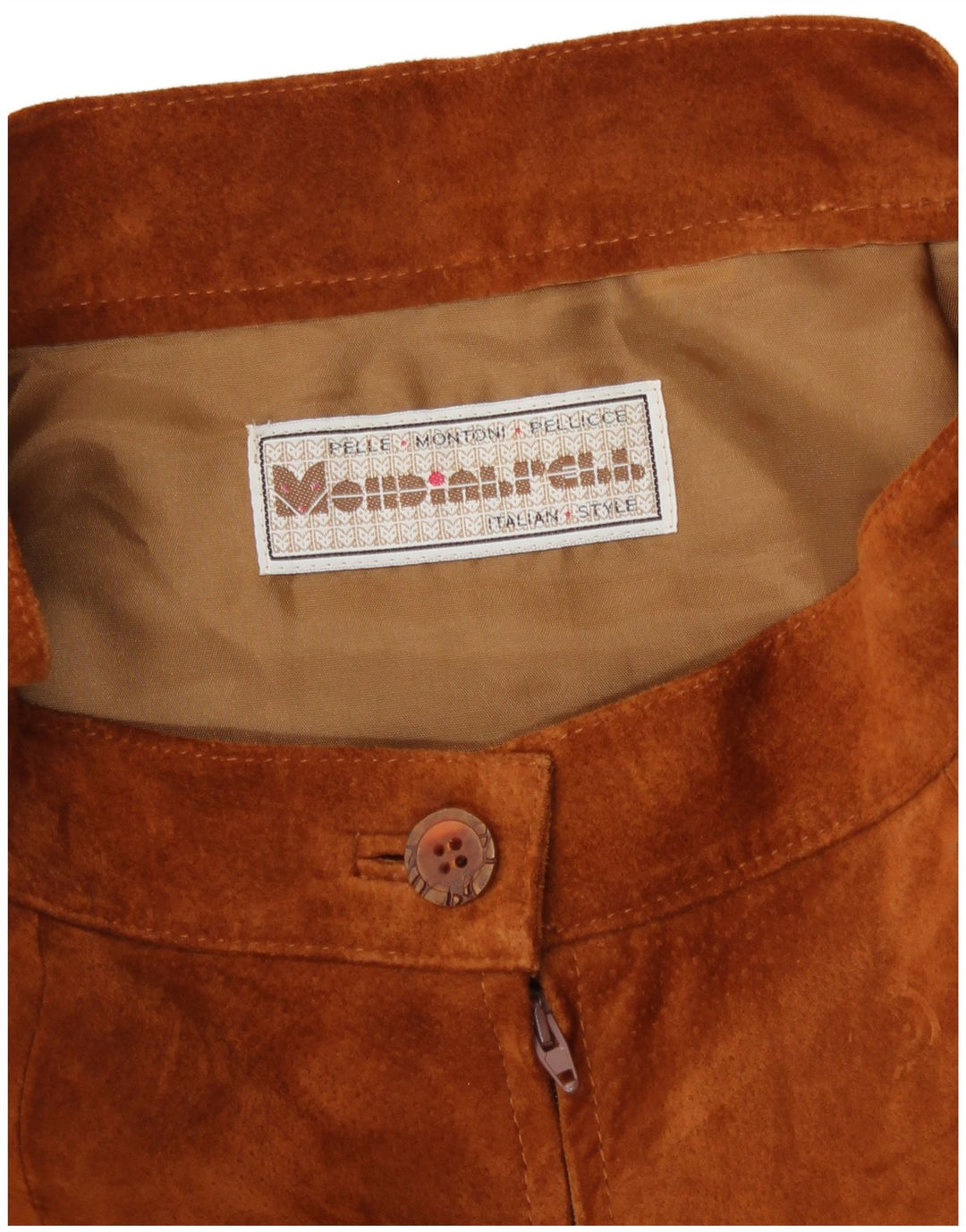 Vintage Womens Suede Skirt W28 Medium Brown Leather