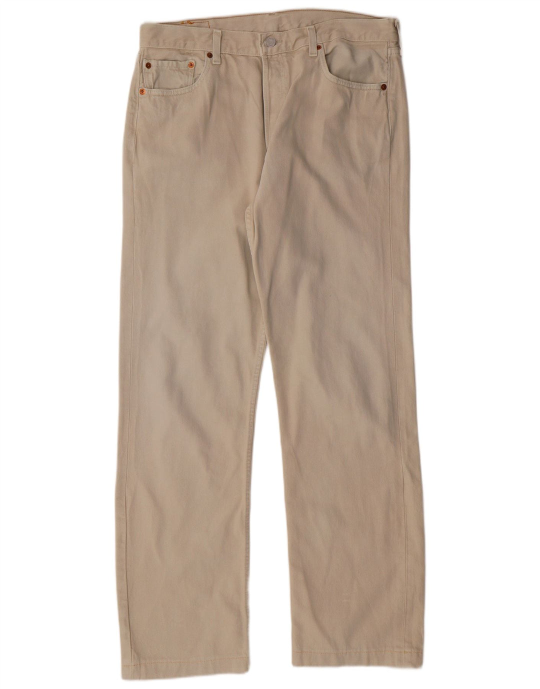 LEVI'S Mens 501 Straight Jeans W36 L31  Beige Cotton