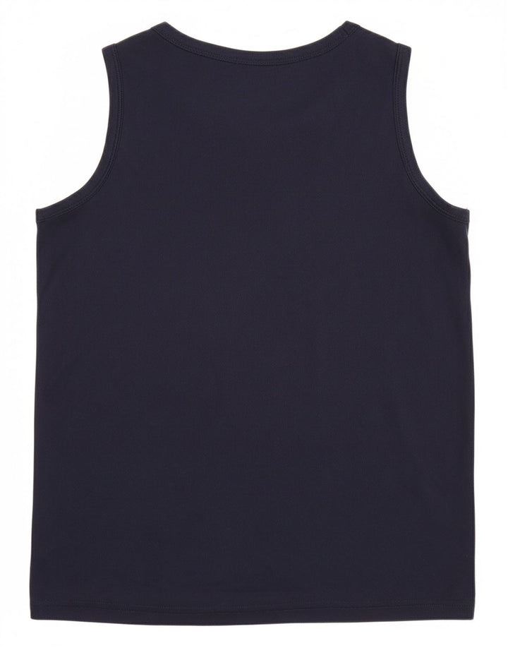 CHAMPION Boys Graphic Vest Top 11-12 Years Large  Navy Blue