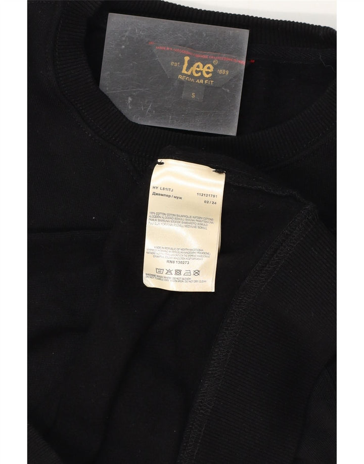 LEE Mens Regular Fit Sweatshirt Jumper Small Black Cotton