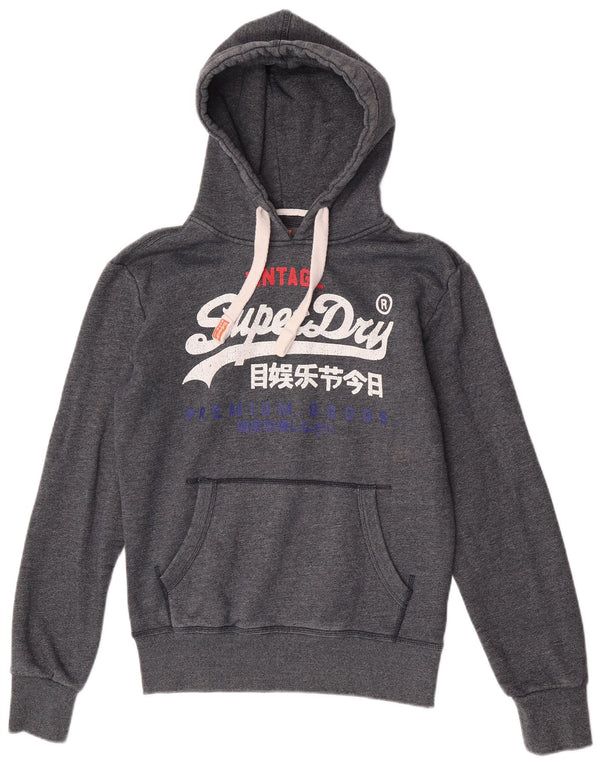 Superdry Mens Graphic Hoodie Jumper Small Grey Cotton