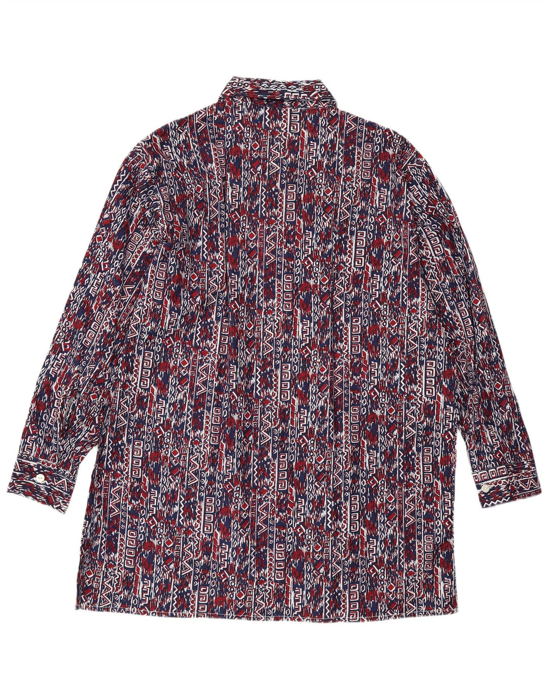 VINTAGE Mens Shirt Size 41 Large Navy Blue Geometric