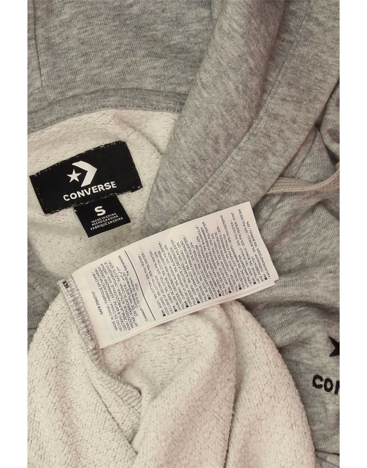 Converse Mens Hoodie Jumper Small Grey Cotton