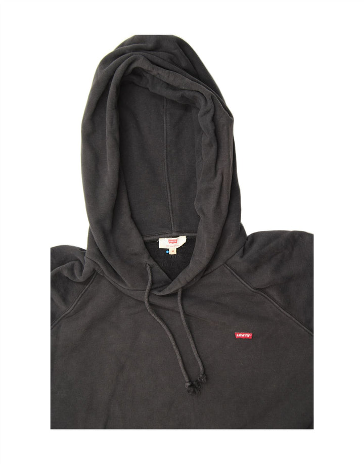 LEVI'S Womens Oversized Hoodie Jumper UK 14 Medium Black Cotton Vintage Levi's and Second-Hand Levi's from Messina Hembry 