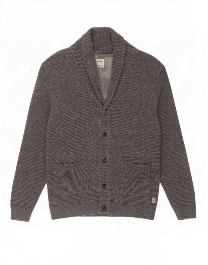 Jack & Jones Mens Cardigan Sweater Large Grey Cotton
