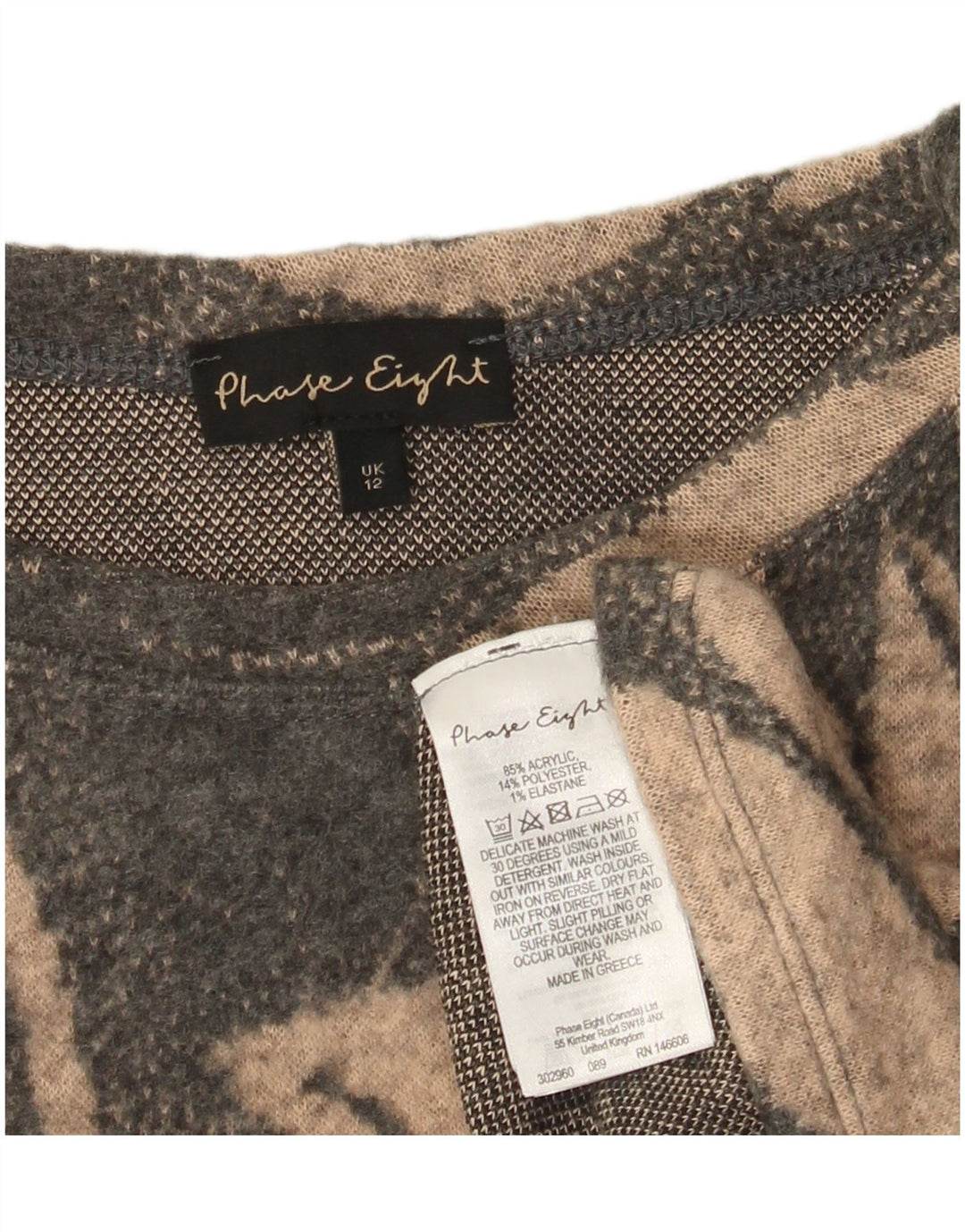 Phase Eight Womens Batwing Boat Neck Jumper Sweater UK 12 Medium Grey