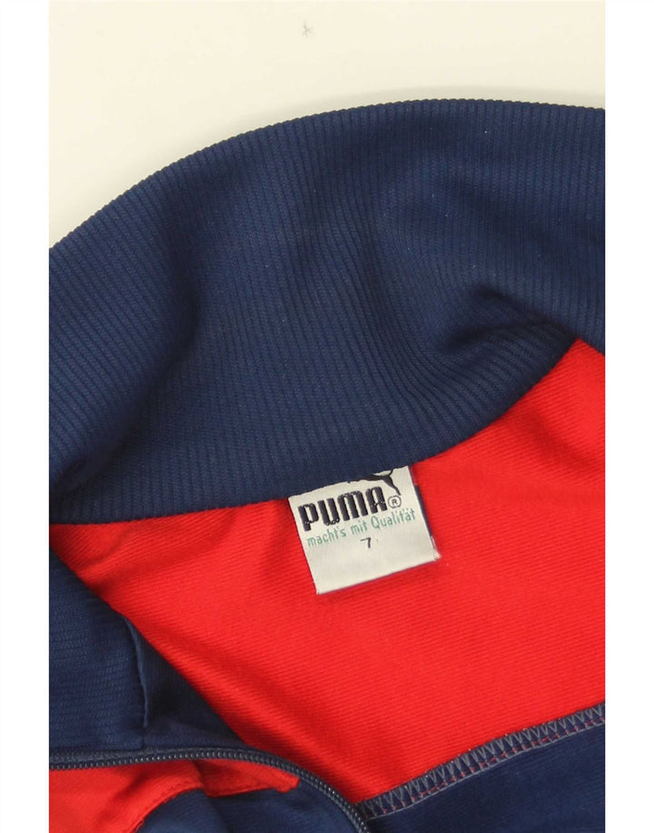 Puma Mens Tracksuit Top Jacket Medium Navy Blue Colourblock Polyester