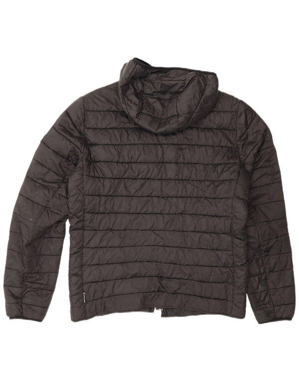 Barbour Mens Hooded Padded Jacket UK 40 Large Black Polyester