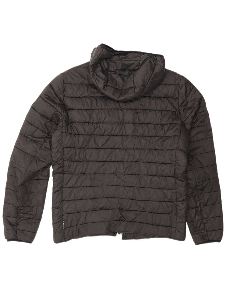 Barbour Mens Hooded Padded Jacket UK 40 Large Black Polyester