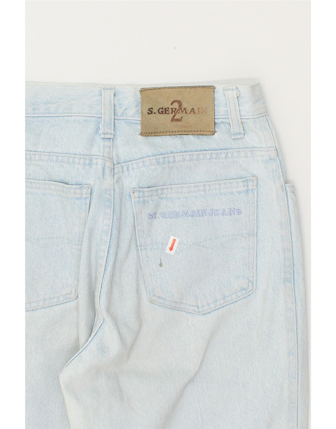 ST. GERMAIN Womens Tapered Jeans IT 42 Medium W28 L29 Blue Cotton Vintage St. Germain and Second-Hand St. Germain from Messina Hembry 