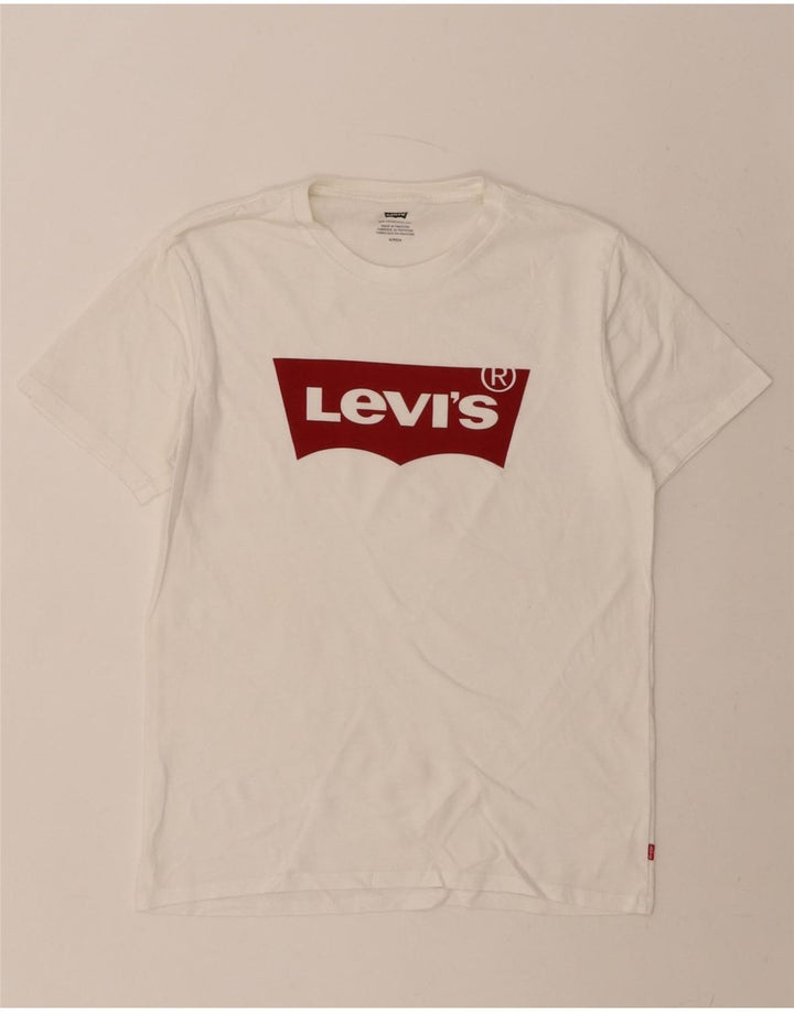 LEVI'S Mens Graphic T-Shirt Top Small White Vintage Levi's and Second-Hand Levi's from Messina Hembry 