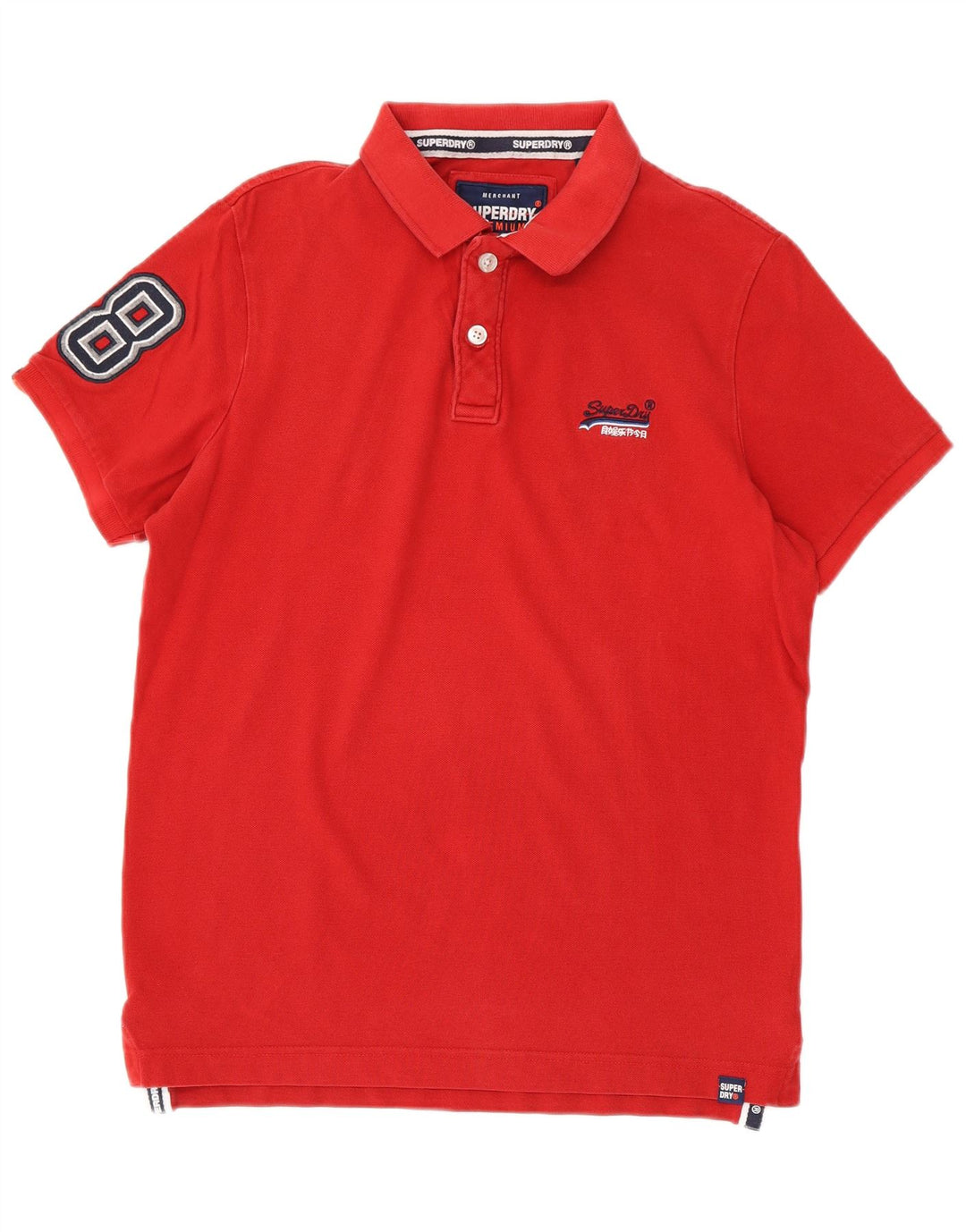 Superdry Mens Graphic Polo Shirt Large Red Cotton