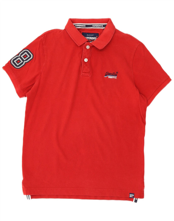 Superdry Mens Graphic Polo Shirt Large Red Cotton