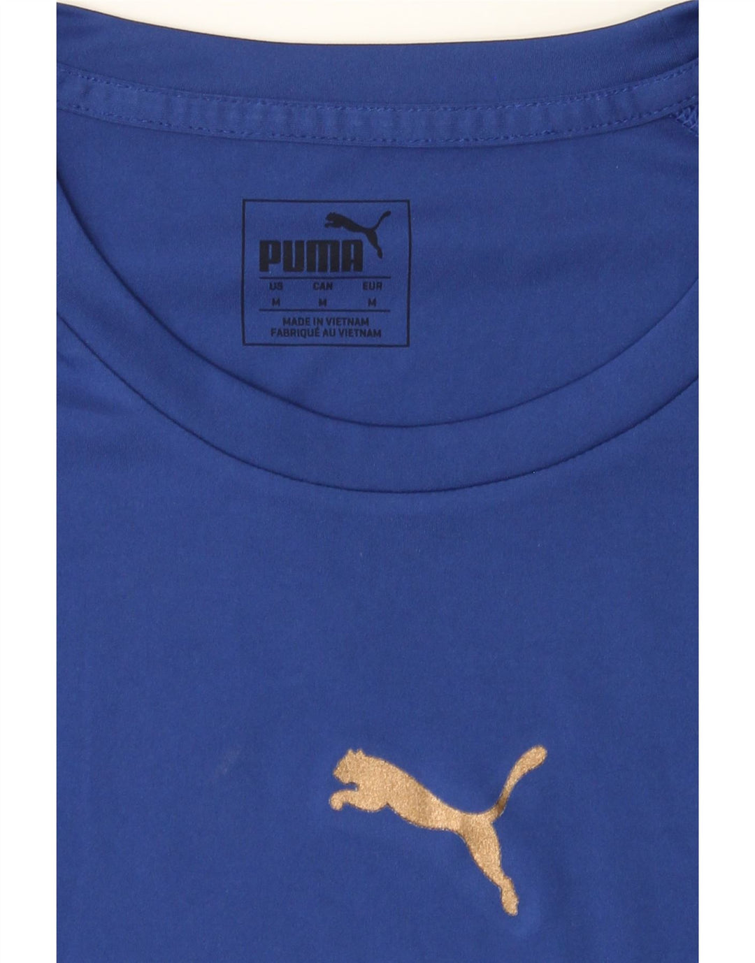 PUMA Mens Graphic T-Shirt Top Medium Blue Polyester Vintage Puma and Second-Hand Puma from Messina Hembry 