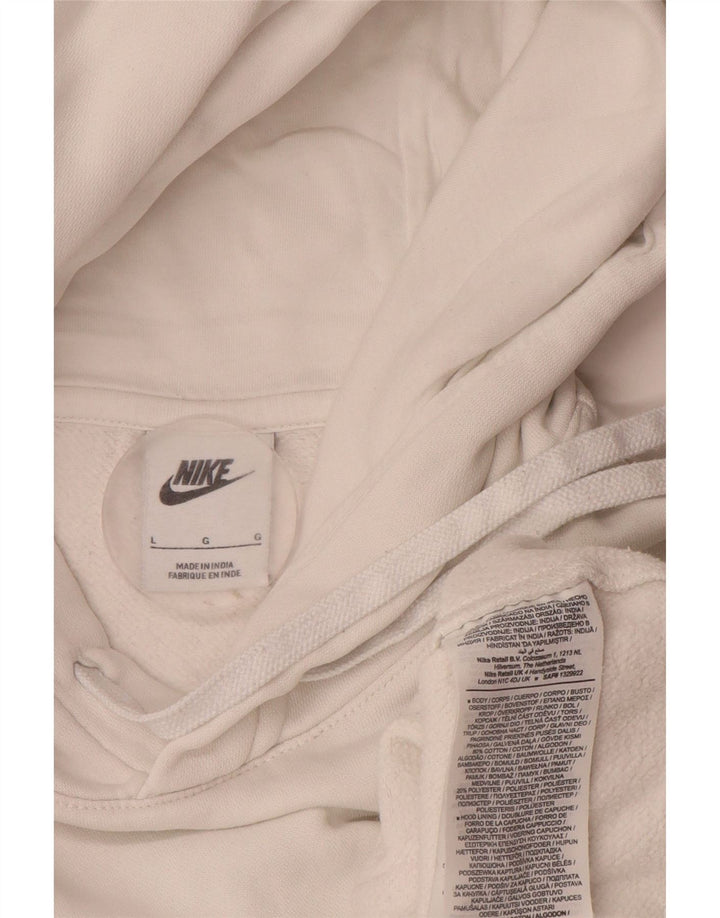 Nike Mens Hoodie Jumper Large White Cotton