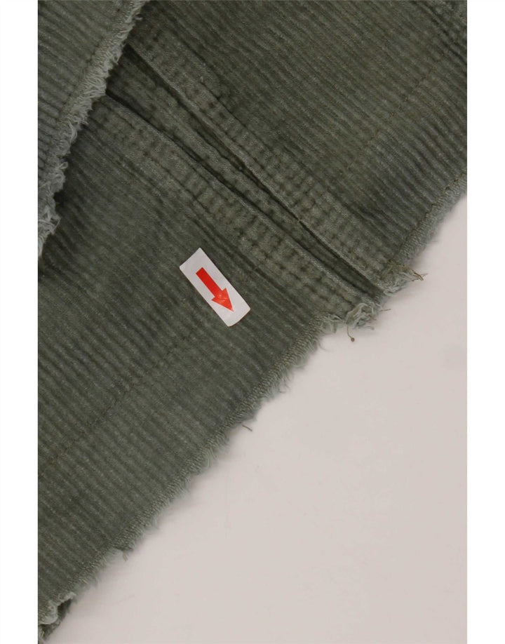 Zara Womens Oversized Corduroy Jacket UK 10 Small Khaki Cotton