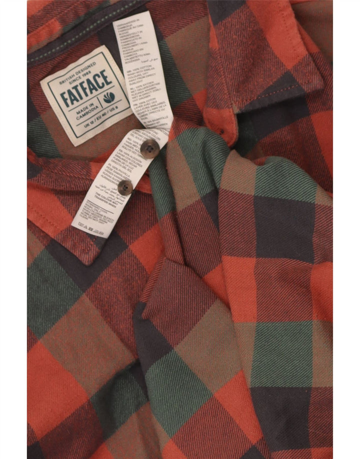 Fat Face Womens Flannel Shirt UK 12 Medium Multicoloured Gingham Cotton