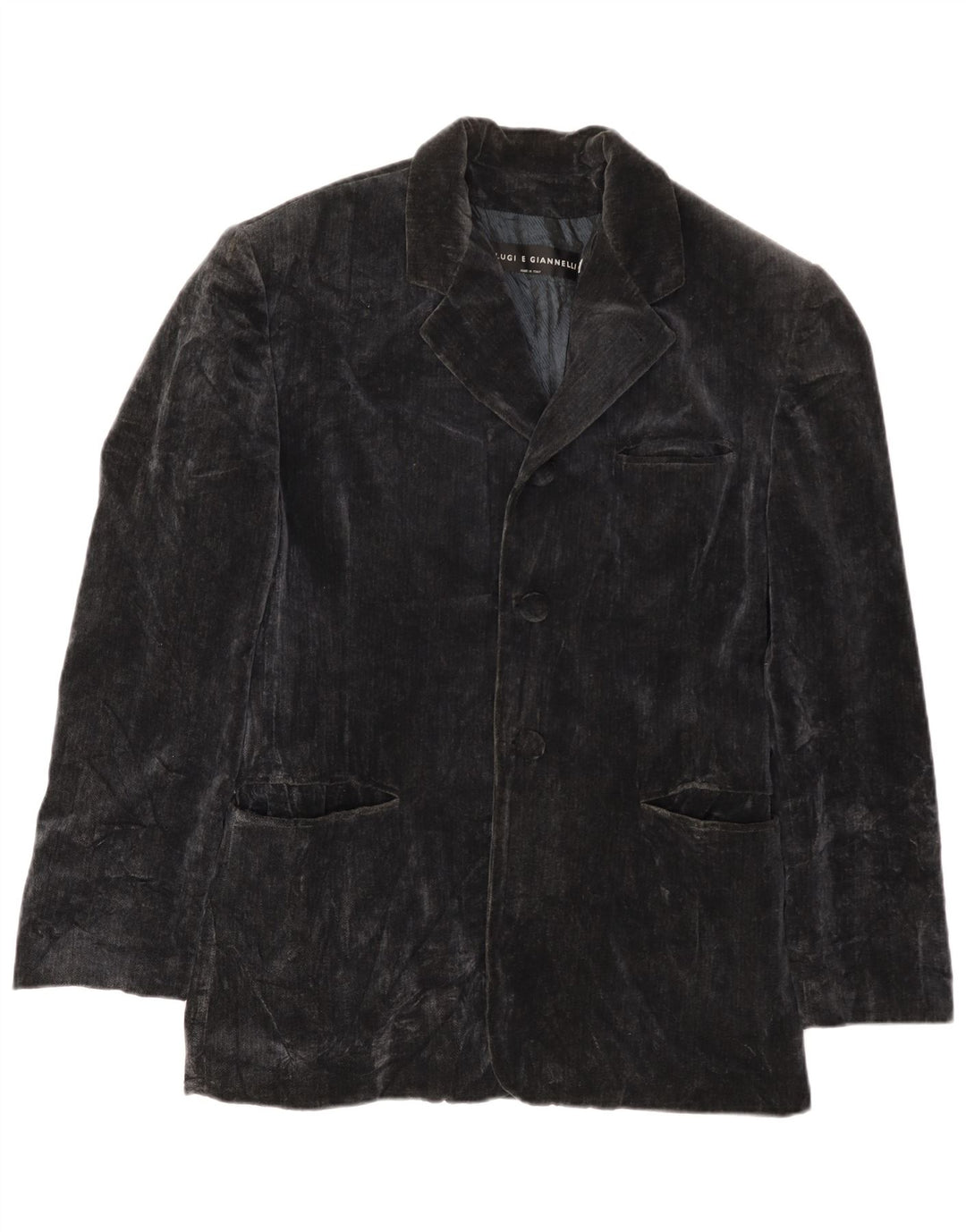 CALUGI E GIANNELLI Mens Velvet Blazer Jacket IT 52 XL Navy Blue