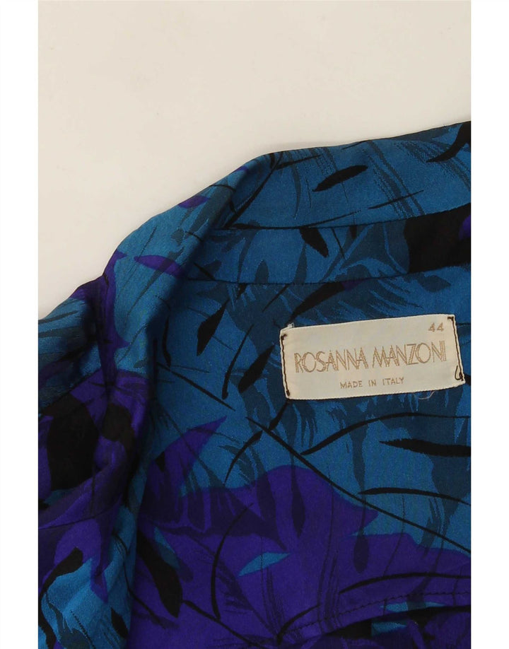 Rosanna Manzoni Womens Open Blazer Jacket IT 44 Medium Blue Floral