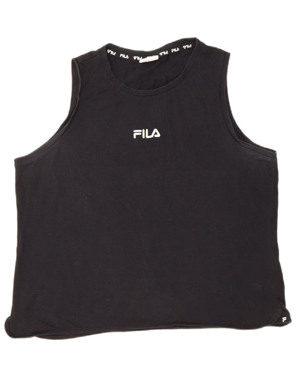 Fila Womens Vest Top UK 18 XL Black Cotton