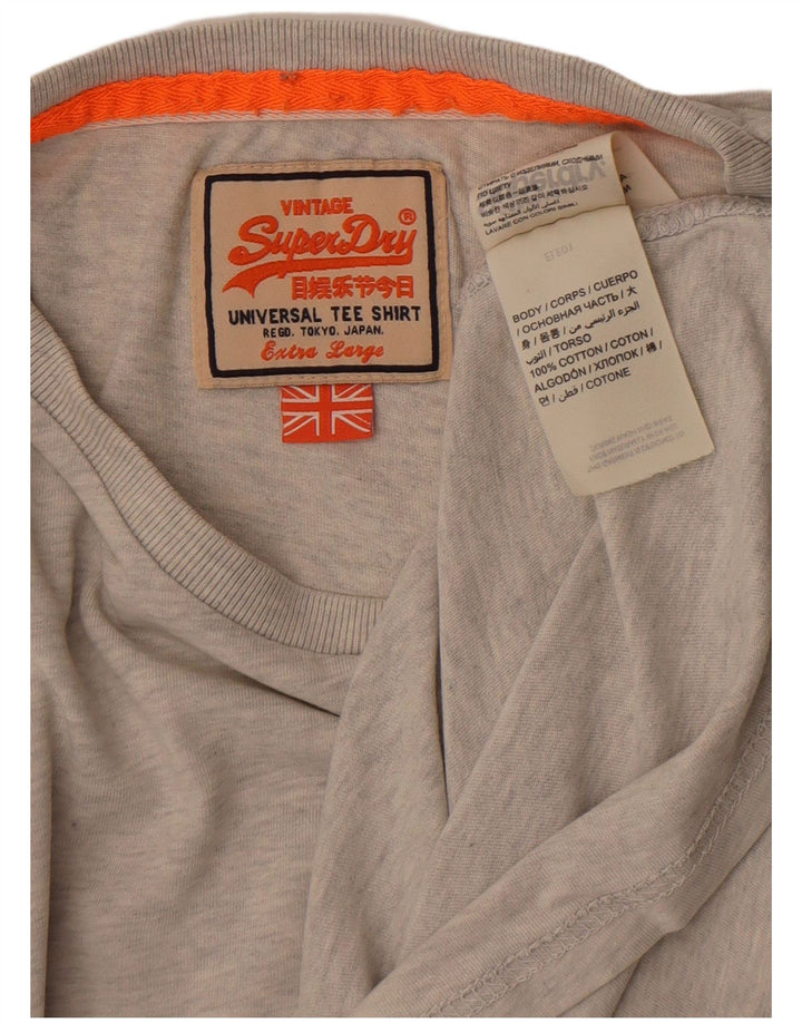 Superdry Mens Graphic T-Shirt Top XL Grey Cotton