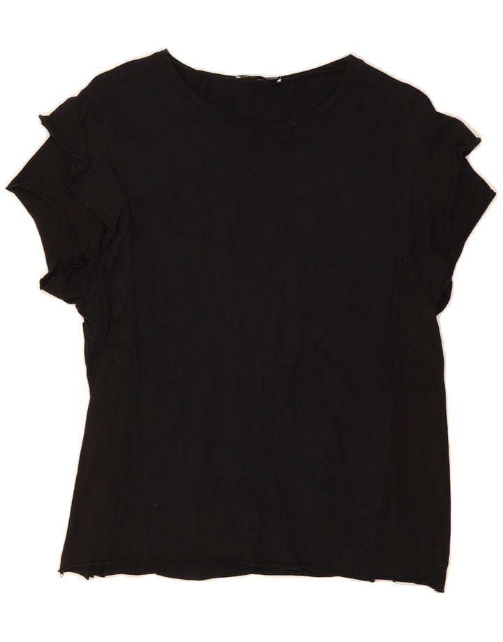 ZARA Womens Blouse Top UK 12 Medium Black Vintage Zara and Second-Hand Zara from Messina Hembry 