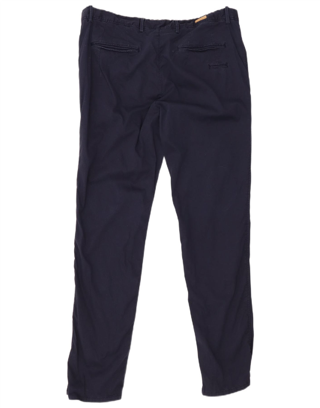 MASSIMO DUTTI Mens Slim Chino Trousers EU 46 XL W36 L32 Navy Blue Cotton