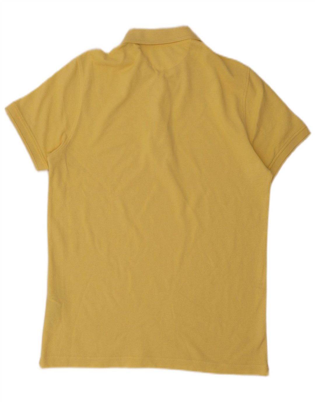 Massimo Dutti Mens Polo Shirt Medium Yellow Cotton