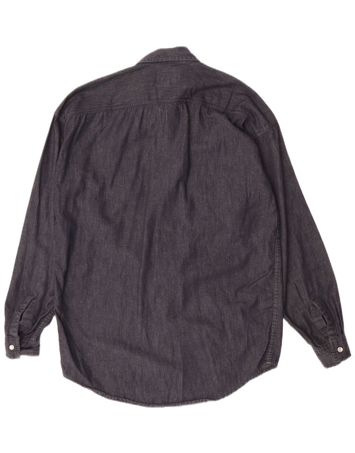 Americanino Mens Denim Shirt Medium Navy Blue Cotton