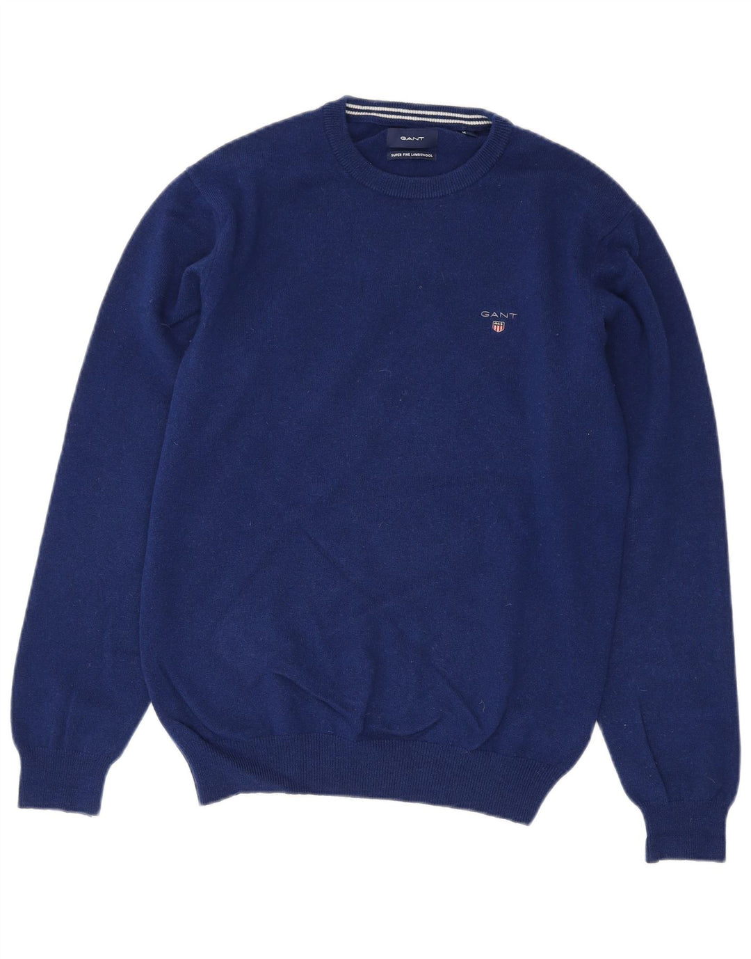 GANT Mens Crew Neck Jumper Sweater Medium Blue Wool