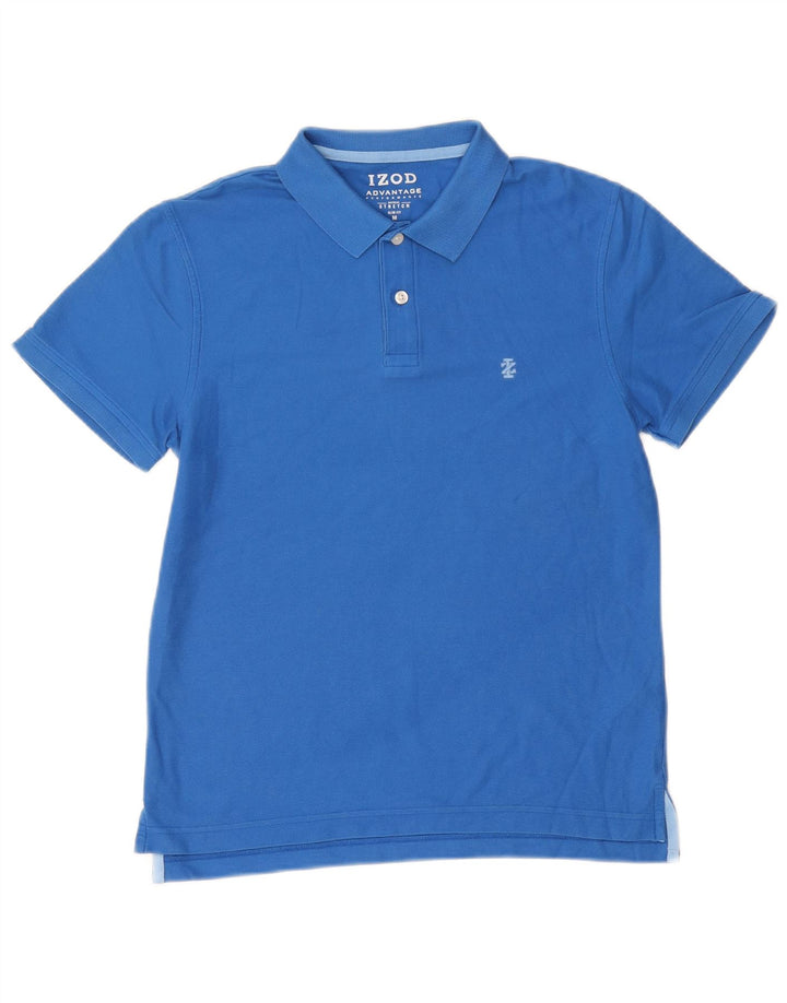 Izod Mens Slim Fit Polo Shirt Medium Blue Cotton