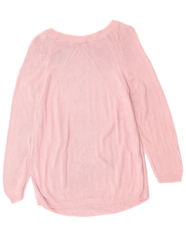 MASSIMO DUTTI Womens Boat Neck Jumper Sweater UK 14 Large Pink