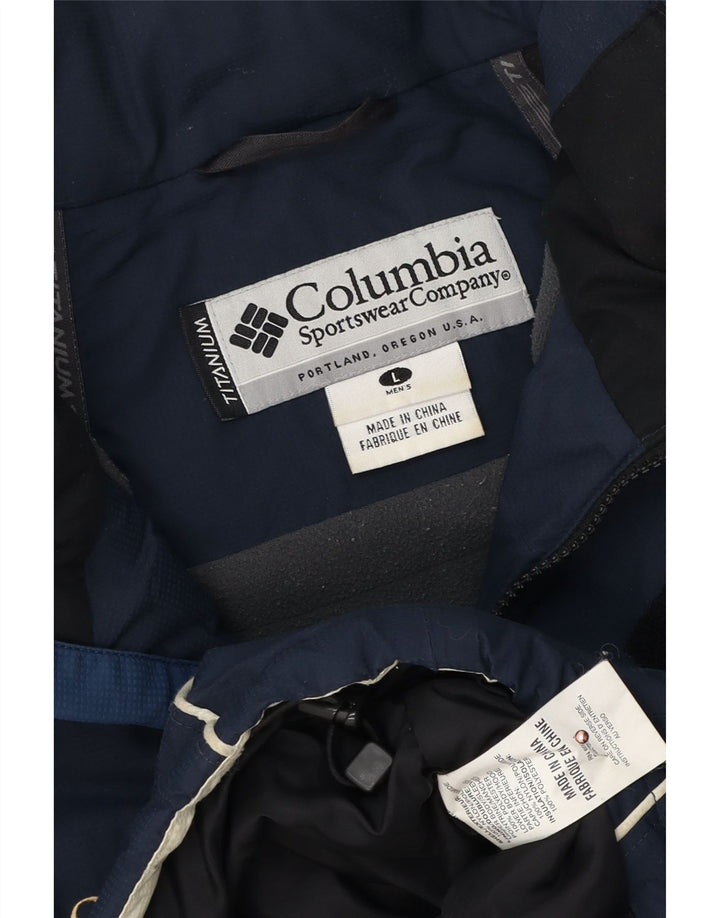 Columbia Mens Titanium Windbreaker Jacket UK 40 Large Navy Blue Colourblock