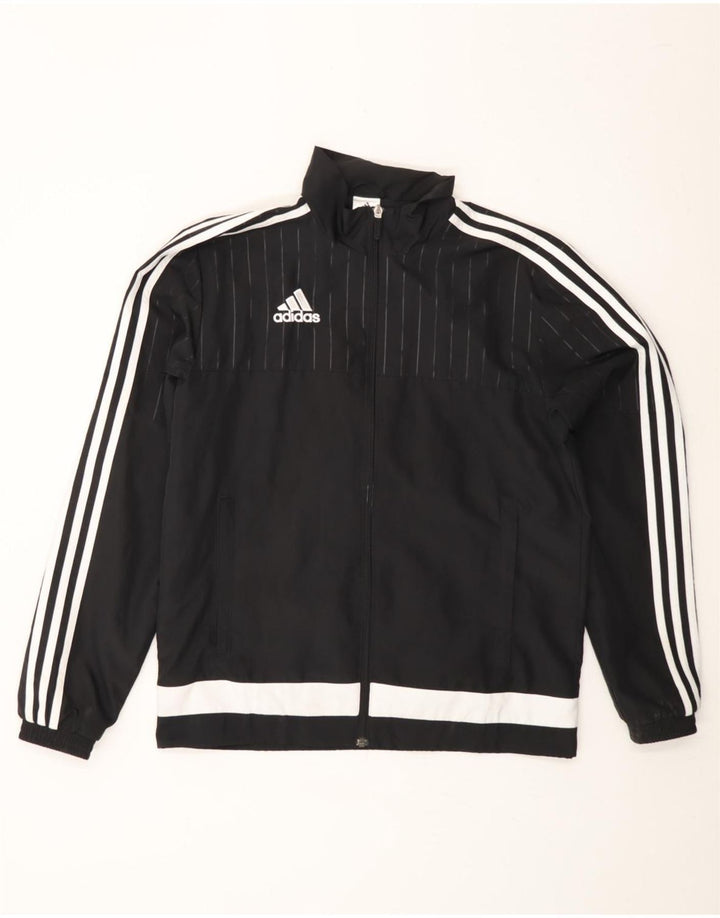 ADIDAS Mens Tracksuit Top Jacket Small Black Colourblock Polyester