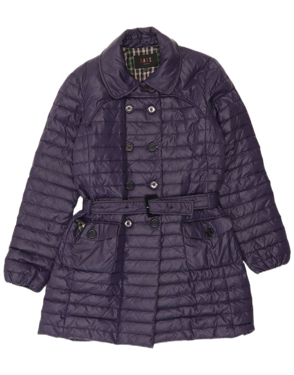 DAKS Womens Padded Coat UK 12 Medium Purple Polyester