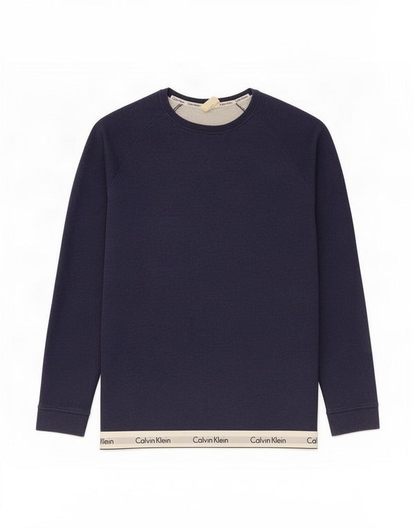 Calvin Klein Mens Graphic Sweatshirt Jumper Medium Navy Blue Colourblock
