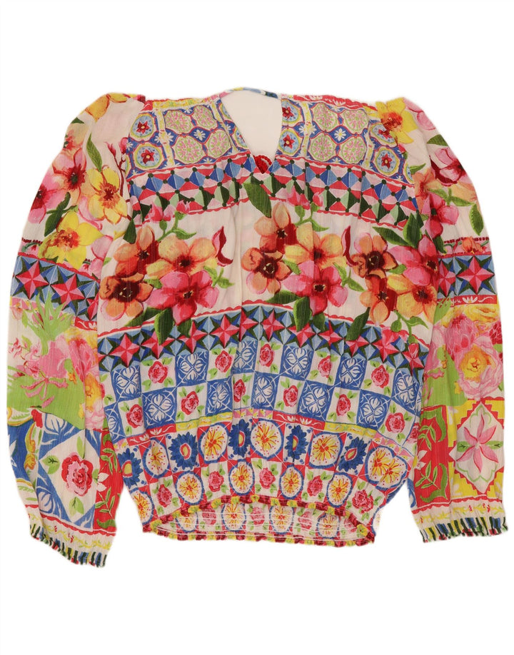 DESIGUAL Womens Oversized Blouse Top UK 16 Large Multicoloured Floral
