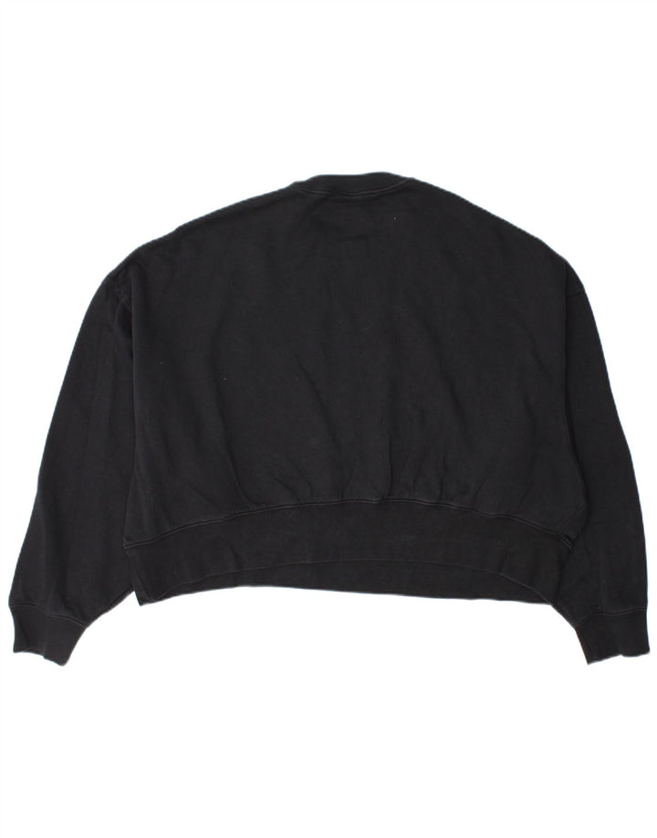 Nike Womens Oversized Sweatshirt Jumper UK 10 Small Black Cotton