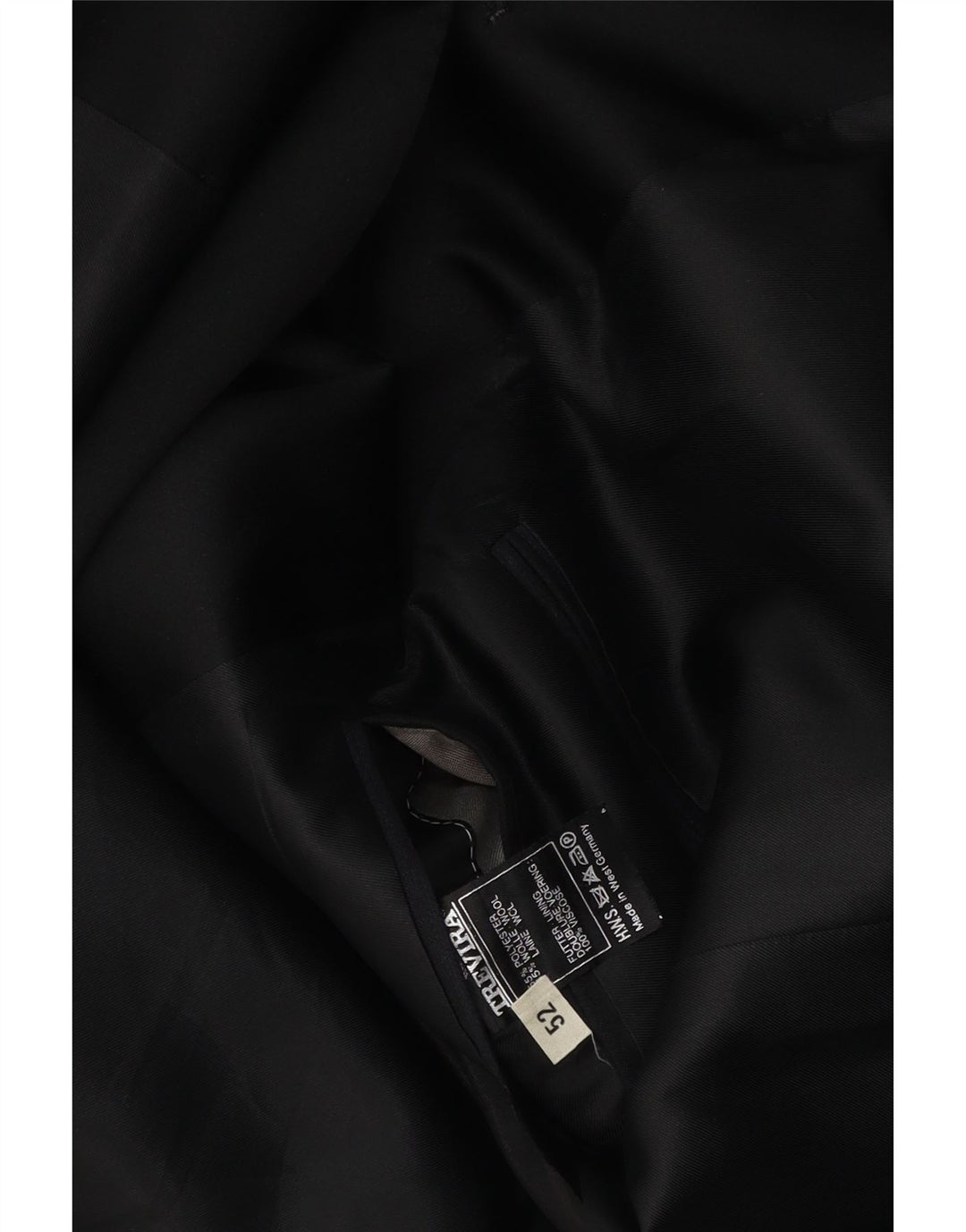 TREVIRA Mens 1 Button Blazer Jacket IT 52 XL Navy Blue Striped Polyester