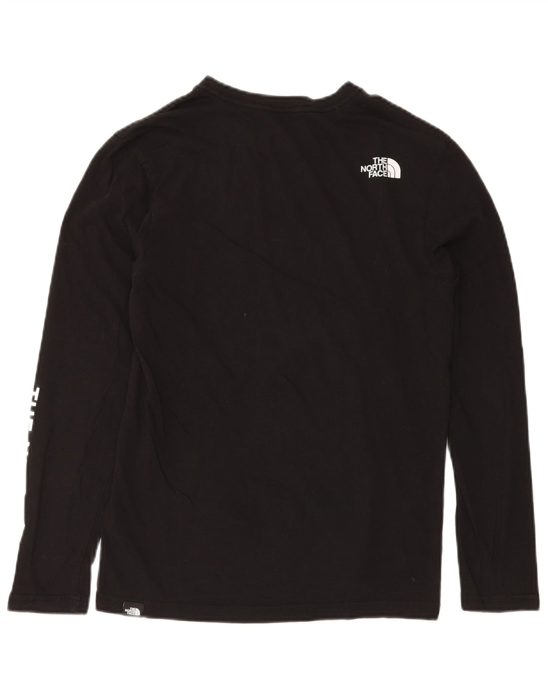THE NORTH FACE Mens Graphic Top Long Sleeve Small Black Cotton