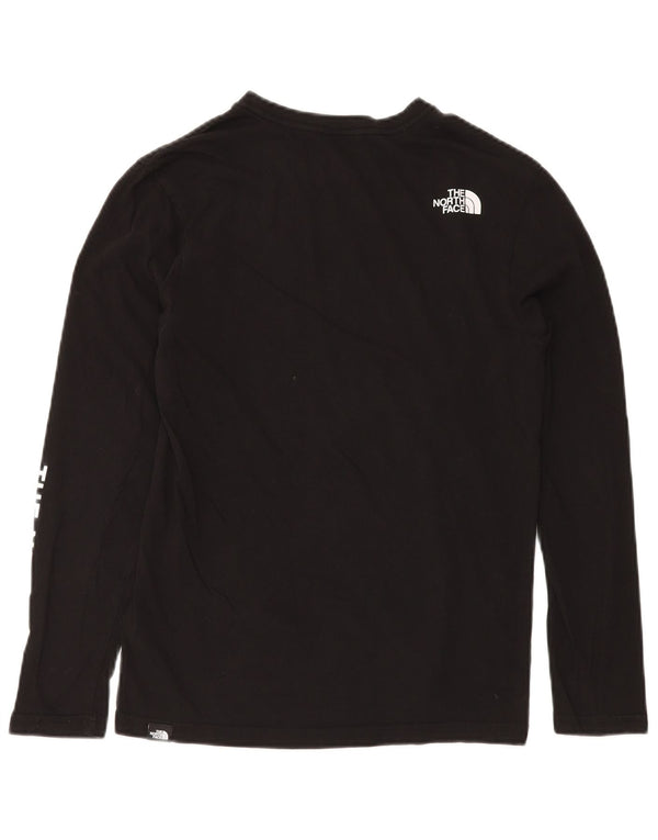 THE NORTH FACE Mens Graphic Top Long Sleeve Small Black Cotton