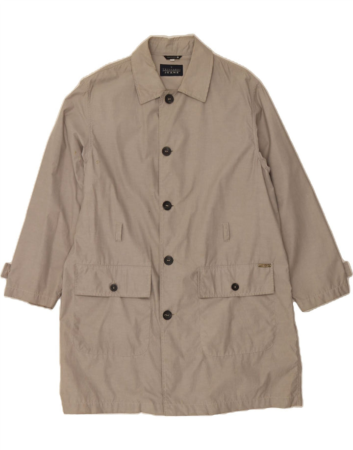 TRUSSARDI JEANS Mens Overcoat IT 50 Large Grey Vintage Trussardi Jeans and Second-Hand Trussardi Jeans from Messina Hembry 