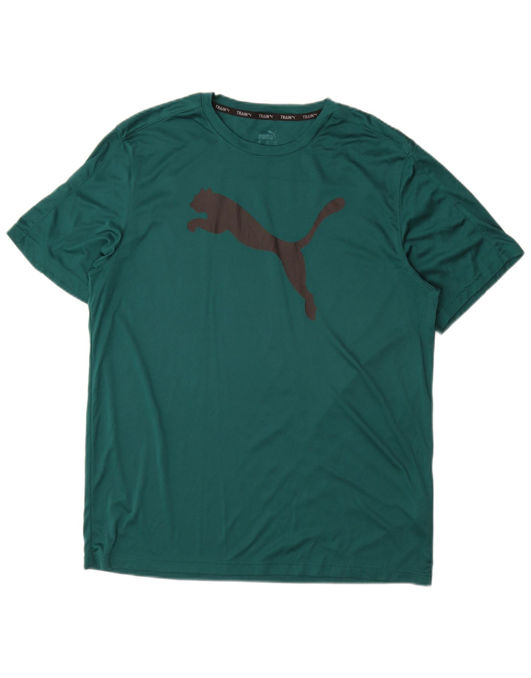 PUMA Mens Graphic T-Shirt Top Large Green Polyester