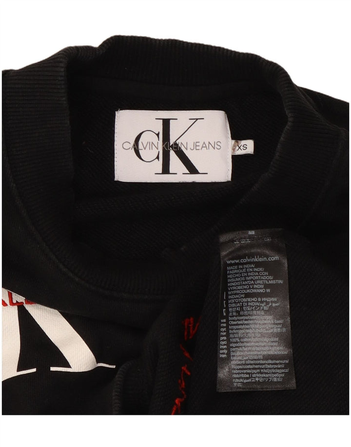 CALVIN KLEIN JEANS Womens Oversized Sweatshirt Jumper UK 6 XS Black