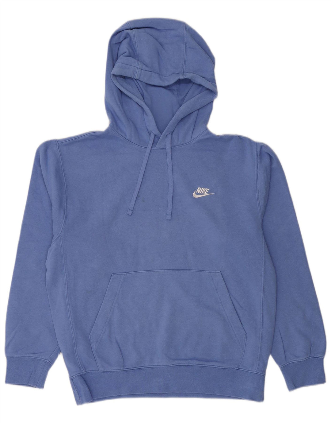 NIKE Mens Hoodie Jumper Small Blue Cotton