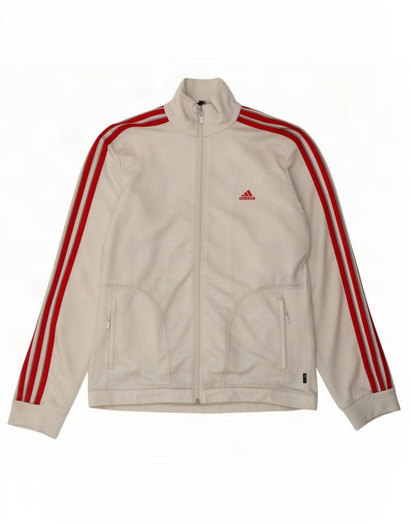 Adidas Womens Tracksuit Top Jacket UK 16 Large White Polyester