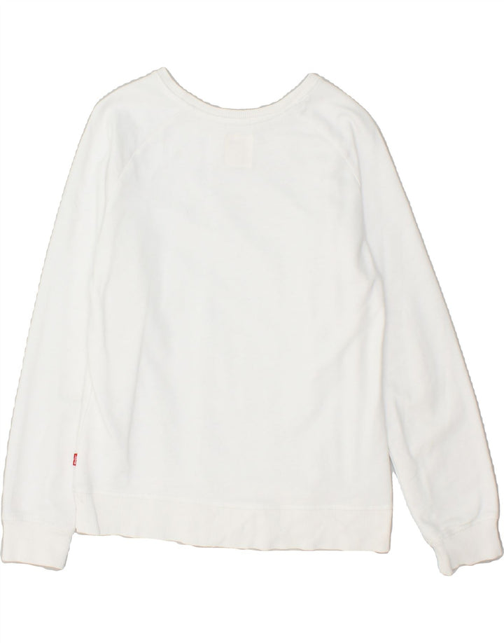 LEVI'S Girls Graphic Sweatshirt Jumper 14-15 Years White | Vintage Levi's | Thrift | Second-Hand Levi's | Used Clothing | Messina Hembry 