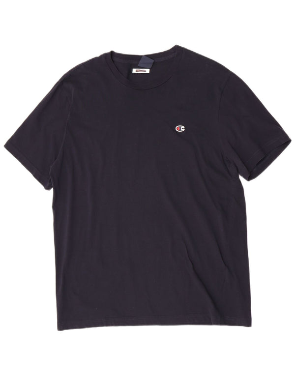 Champion Womens T-Shirt Top UK 22 3XL Navy Blue Cotton