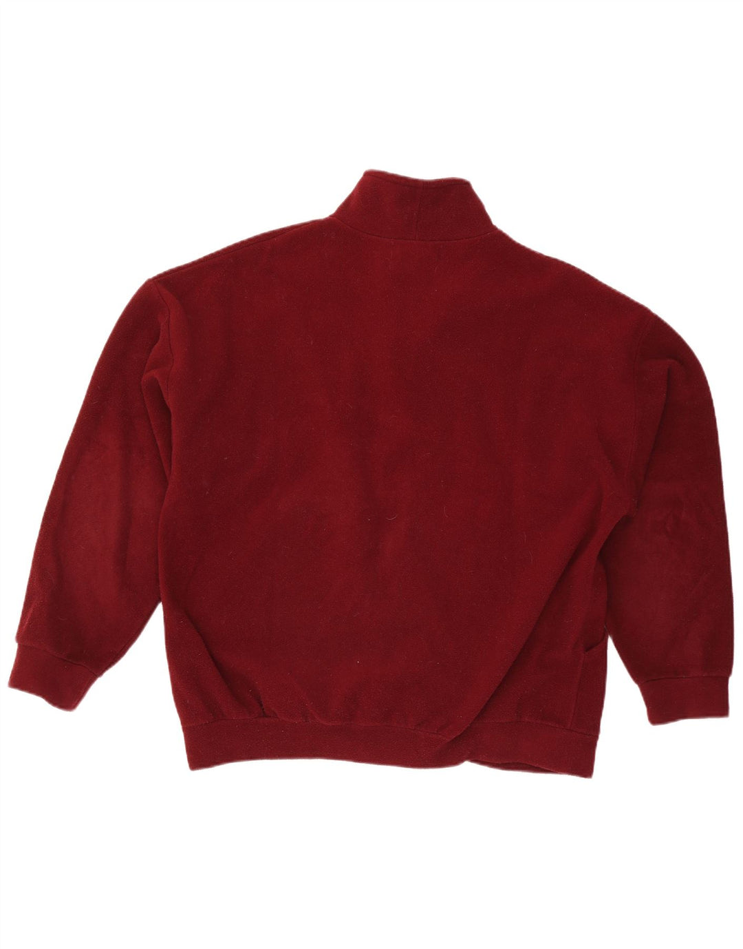 Vintage Mens Fleece Jacket UK 42 XL Maroon Polyester